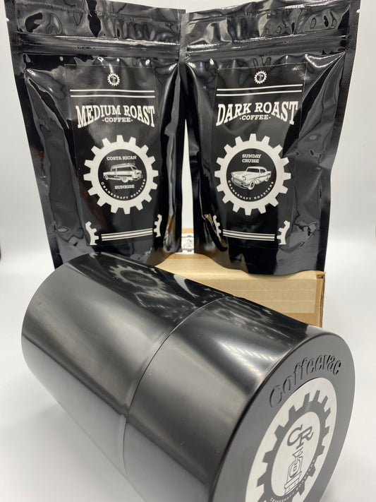 Coffee Canister for Ideal Freshness + FREE 12 oz of your choice