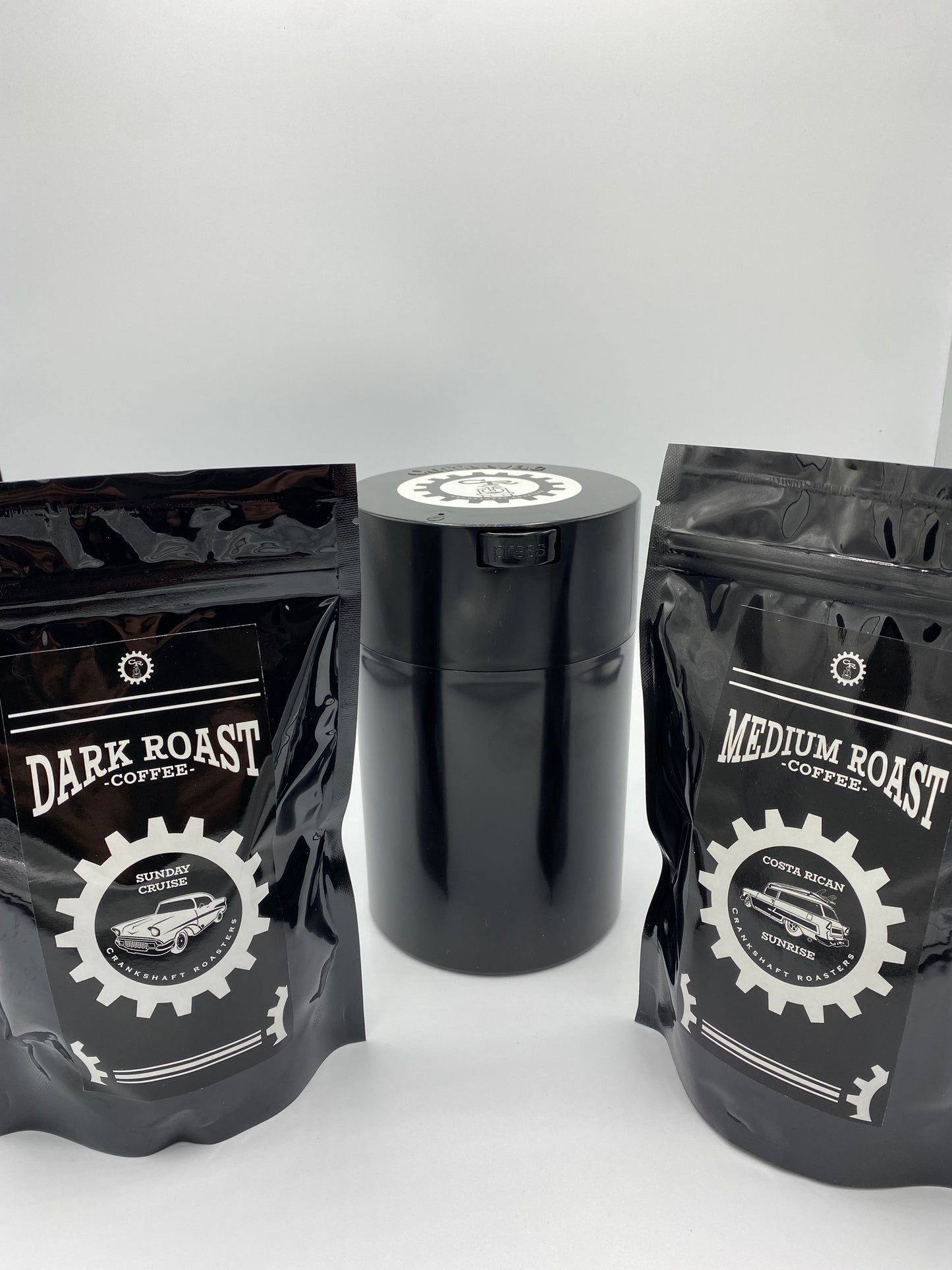 Coffee Canister for Ideal Freshness + FREE 12 oz of your choice